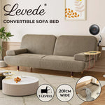 Levede Convertible Sofa Bed Lounge Couch Charging Station 3-Seater Side Table