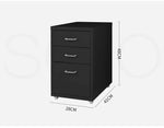 Levede 3 Drawer Office Drawers Cabinet Storage Cabinets Steel Rack Home Black