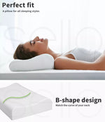 Dreamz 2x Natural Latex Pillow Removable Cover Memory Down Luxurious B-shape