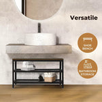 Levede 3-Tier Shoe Rack Bench Storage Cabinet Organisers Industrial Steel 73cm