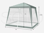 Mountview Gazebo 3x3 Marquee Pop Up Tent Outdoor Canopy Wedding Mesh Side Walls