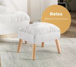 Levede Accent Ottoman Chair Footstool Leathaire Vanity Makeup Stool Lounge White