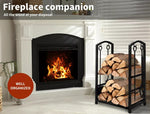 Traderight Firewood Rack 4 Fireplace Tool Log Wood Steel Large Holder Storage