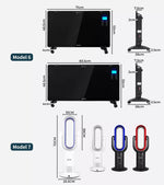 Spector Electric Heater Portable Fast Heating Tower Heaters Remote Control Timer