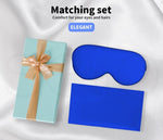Dreamz Silk Pillow Case 100% Mulberry Slip Eye Mask Set Both Sided 25 Royal Blue