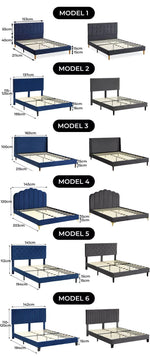 Levede Bed Frame Double Queen Velvet Mattress Base Platform Wood Headboard