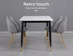 Levede 2x Dining Chairs Seat French Provincial Kitchen Lounge Chair Grey