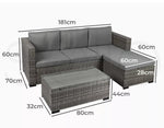 Levede 5pcs Outdoor Sofa Set Patio Furniture Setting Garden Chair Table Lounge