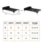 Pawz Pet Trampoline Elevated Raised Dog Bed Aluminium Frame Chew Proof Pillow