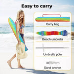 Centra 2M Outdoor Beach Umbrellas Tilting Garden Patio Tropical Sun Shelter