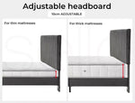 Levede Bed Frame Double Queen Velvet Mattress Base Platform Wood Headboard