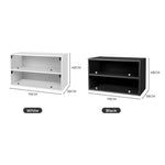 Stacked Shoes Storage Cabinet LED Sneaker Display Case Stackable Rack White