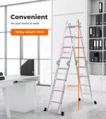 Traderight Multi Purpose Ladder Aluminium Folding Platform Extension Step 4.7M