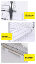 Toque Dish Rack Drying Drainer Cup Holder Cutlery Tray Kitchen Organiser 3 Tier