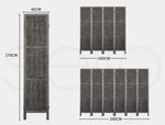 Levede 4 Panels Partition Room Divider Foldable Privacy Screen Rattan 170X160CM