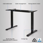 Levede Motorised Standing Desk Adjustable Electric Sit Stand Cable Management