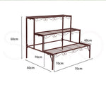 Levede Plant Stand 3 Tier Rectangle Metal Flower Pot Planter Corner Shelf Bronze