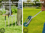 Lawn Aerator Roller Scarifier Rolling Steel Spike Tool Garden Yard Farm Grass