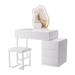 Levede Dressing Table Stool Set with Mirror Led Makeup Vanity Desk Drawers White
