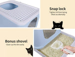 Pawz Cat Litter Box Fully Enclosed Kitty Toilet Trapping Odor Control Basin Blue