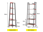 Levede Bookshelf Industrial Ladder Shelf Wooden Storage Display Rack 5 Tier