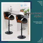 Levede 1x Bar Stools Gas Lift Kitchen Counter Beech Stool Metal Black Barstools