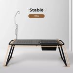 Levede Camping Table Portable Desk With BBQ Grill Folding Outdoor Steel Rack
