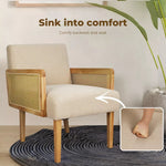 Levede Accent Armchair Rattan Single Sofa Chair Lounge Side Chairs Natural
