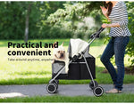 Pawz Pet Stroller Dog Cat Large Carrier Travel Pushchair Foldable Pram 4 Wheels