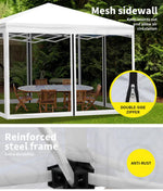 Mountview Gazebo Pop Up Marquee Outdoor Canopy 3x3m Wedding Tent Mesh Side Walls