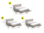Levede Wooden Bed Frame Double Queen King Mattress Base With 4 Storage Drawers