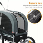 Pawz Pet Bike Trailer Foldable Pet Stroller 3-IN-1 Outdoor Cycling Sunroof