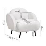 Levede Armchair Boucle Sherpa Couch Lounge Chair Fleece Single Sofa 25cm Padded