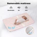 Bopeep Baby Cot Bed Crib Portable Bassinet Safety Fence Adjustable Bedside Pink