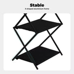 Levede Camping Storage Shelves Portable Hanging Rack Foldable BBQ Picnic 2 Shelf