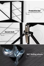 Levede Foldable Storage Shelf Display Rack Bookshelf Shelves Wheel Collapsible
