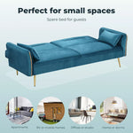Levede Sofa Bed Convertible Lounge Futon Armrest Couch Velvet 3-Seater Recliner