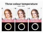 12'' LED Ring Light with Tripod Stand Phone Holder Dimmable Selfie Studio Lamp