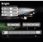 12V LED Light Bar 12/26 Inch Driving Lamp Flood Spot Work Strip Lights Car Truck