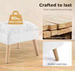 Levede Accent Ottoman Chair Footstool Leathaire Vanity Makeup Stool Lounge White