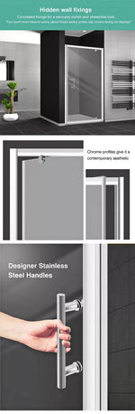 Levede Shower Screen Screens Door Seal Enclosure Glass Panel Frameless Pivot