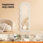 Yezi Full Length Mirror 1.6m Floor Standing Flannel Wavy Framed Dressing Makeup