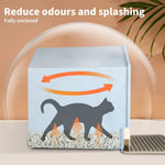 Pawz Fully Enclosed Cat Litter Box Mat Kitty Toilet Odour Control Basin Blue