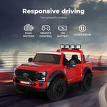 Kids Ride On Car Licensed Ford Super Duty 50W Electric Toy Remote Control Red