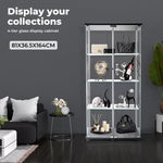 Stacked Display Cabinet Tempered Glass Show Case Floor Standing 4 Tier Shelves