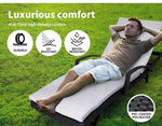 Levede Sun Lounger Wicker Lounge Outdoor Furniture Garden Patio Bed Cushion Pool