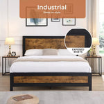 Levede Metal Bed Frame Double Mattress Base Platform Wooden 4 Storage Drawers