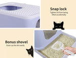 Pawz Cat Litter Box Fully Enclosed Toilet Trapping Odor Control Basin Purple