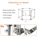 Pawz Pet Playpen Transparent Acrylic Folding Dog Fence Kennel Install 10 Panel