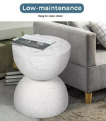 Levede Hourglass Terrazzo Side Table – Stylish Coffee/End Table Stool